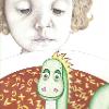 Sea Monster in Alphabet Soup Art Print